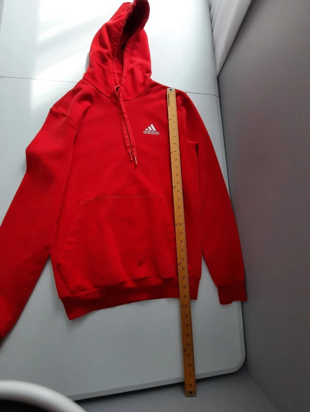 Adidas Men's Red Cotton Blend Hoodie size Small